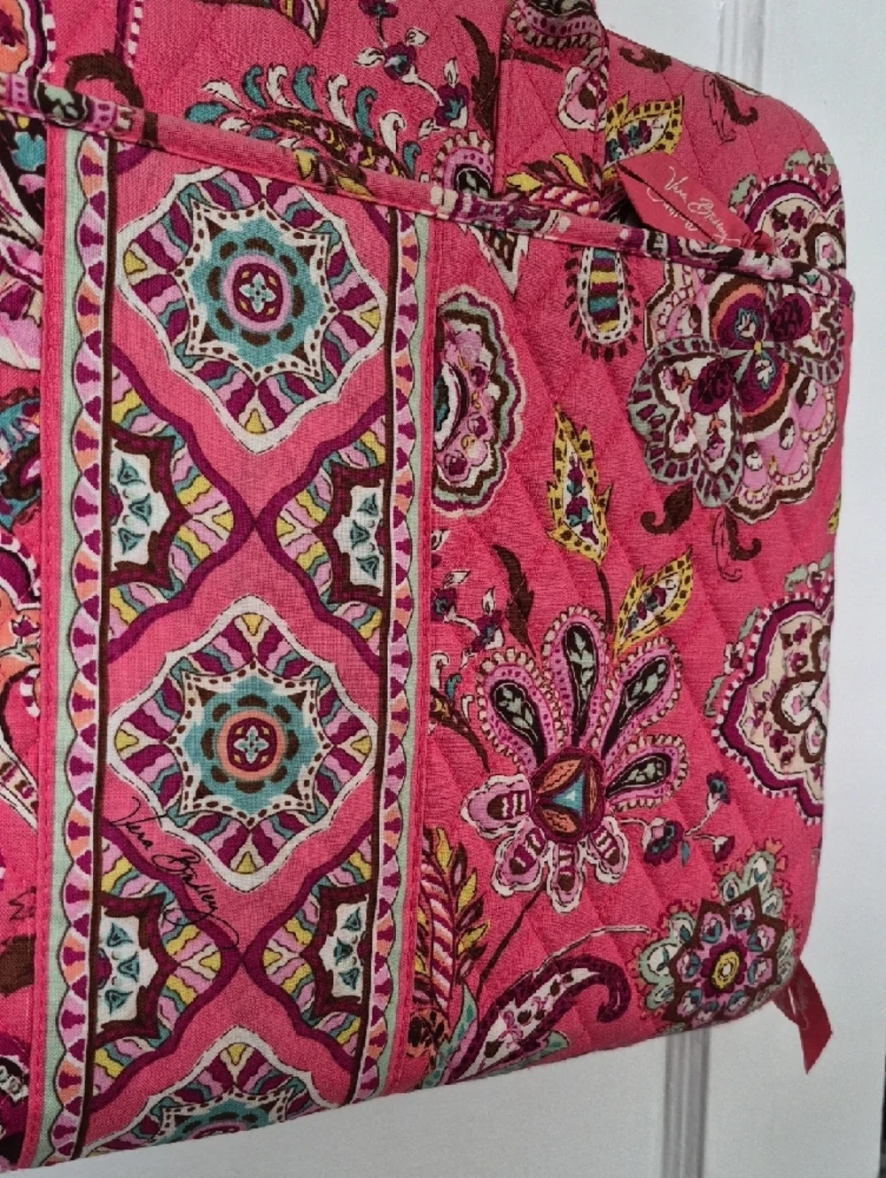 Vera Bradley Pink Paisley Quilted Laptop Computer Bag Cottagecore